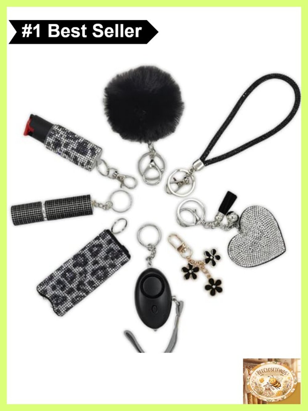Sparkly Keychain Wristlet Set Heart Charm Wallet Phone Holder Gift